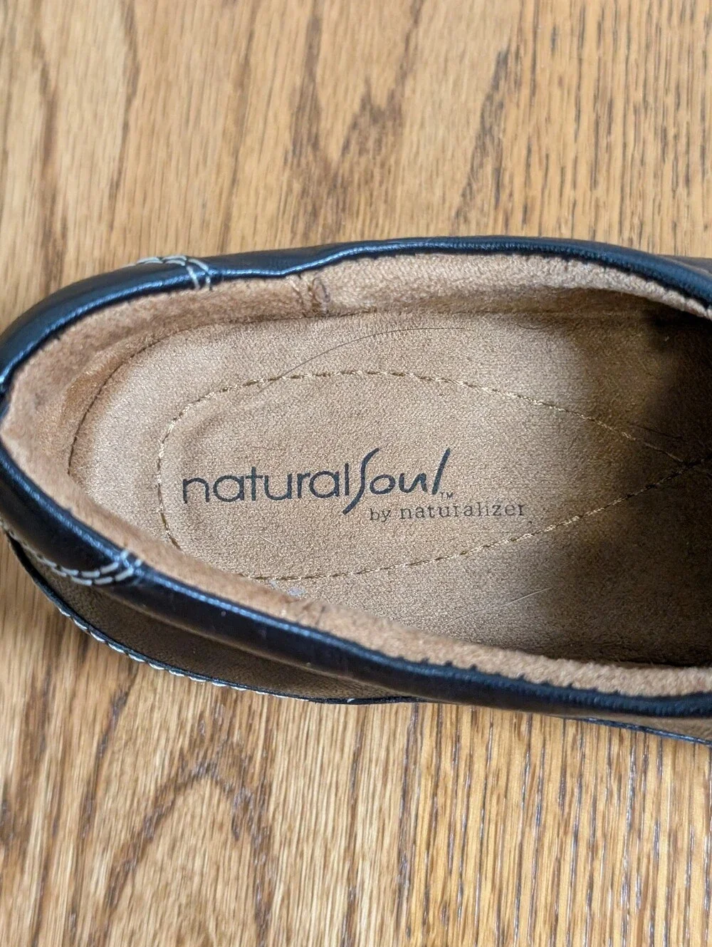 Natural Soul Naturalizer Black Leather Slip On Comfort Loafers Women’s 10M